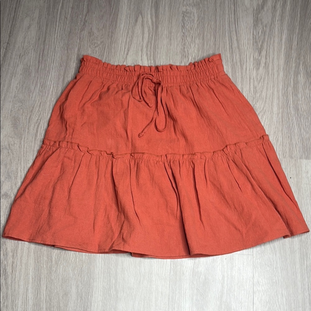 Amazon NEW Medium Orange Smocked Mini Skater Skirt